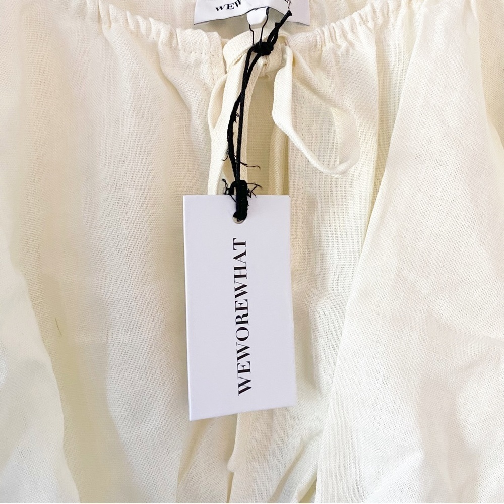 WeWoreWhat Ivory Linen Blend Cropped Blouse NWT - Picture 8 of 11
